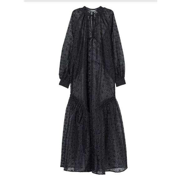 H&M HM Conscious Organza Kaftan DRESS Black BLOGGERS SOLD OUT STYLE Medium - Picture 2 of 11